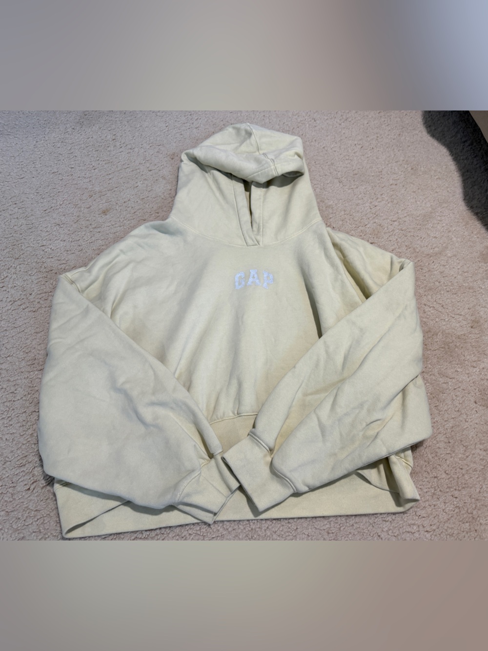 GAP Light Yellow Sherpa-Lined Hoodie